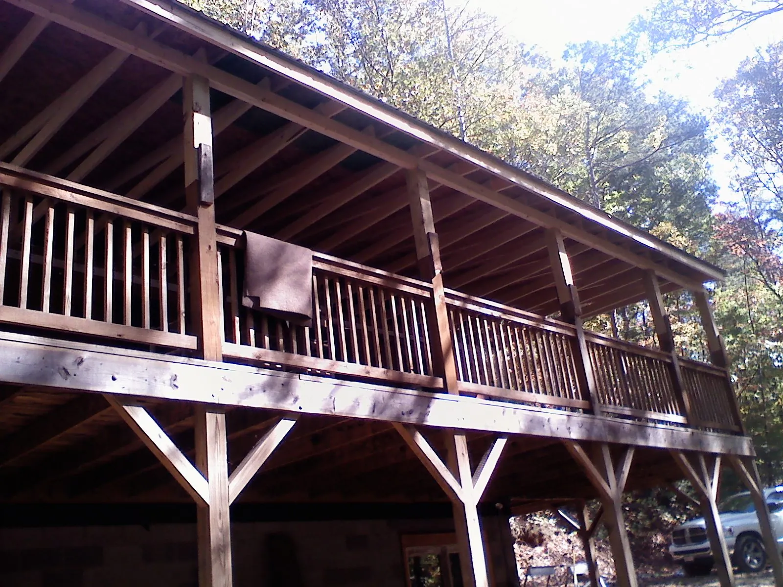 Timber framing under a new elevated porch and deck — Roof Leak Repair in Fannettsburg by Roofing Brothers